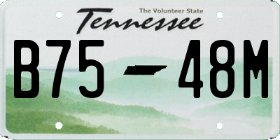 TN license plate B7548M