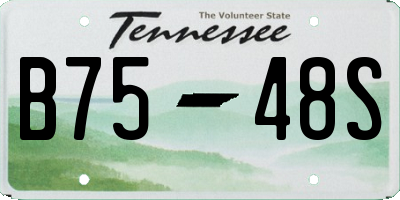 TN license plate B7548S