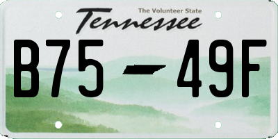 TN license plate B7549F
