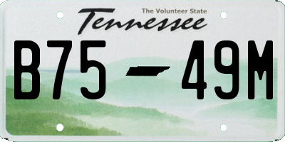 TN license plate B7549M