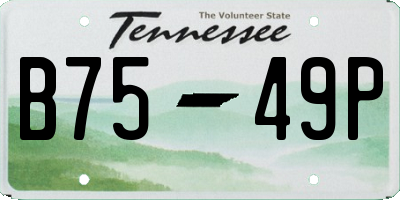 TN license plate B7549P