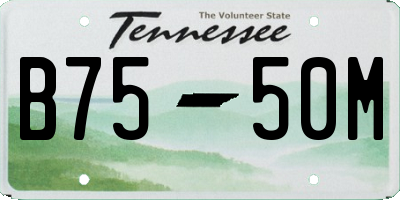 TN license plate B7550M