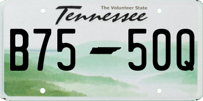 TN license plate B7550Q