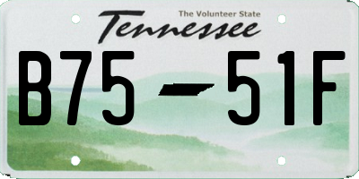 TN license plate B7551F