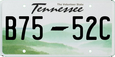 TN license plate B7552C