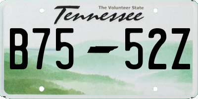 TN license plate B7552Z