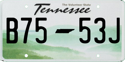 TN license plate B7553J