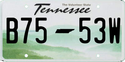 TN license plate B7553W