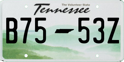 TN license plate B7553Z