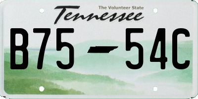 TN license plate B7554C