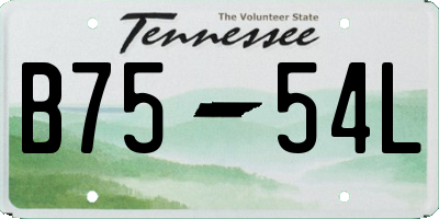 TN license plate B7554L