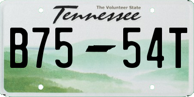 TN license plate B7554T