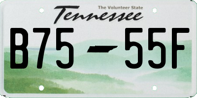 TN license plate B7555F