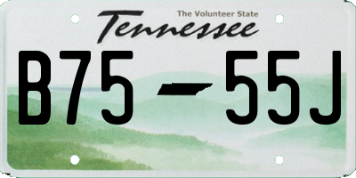 TN license plate B7555J