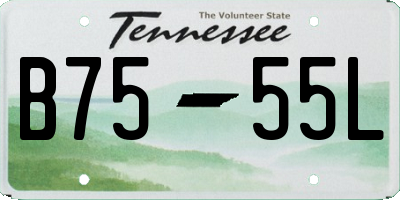 TN license plate B7555L