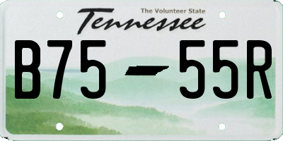 TN license plate B7555R