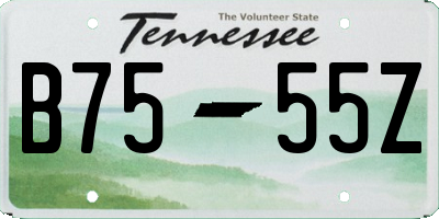 TN license plate B7555Z