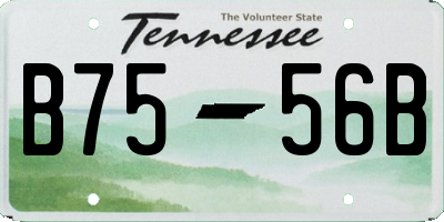 TN license plate B7556B
