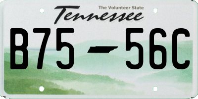 TN license plate B7556C