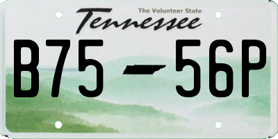 TN license plate B7556P