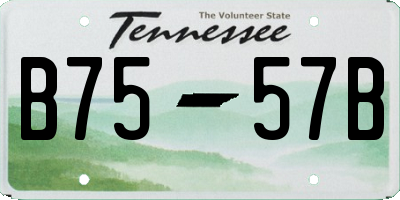 TN license plate B7557B