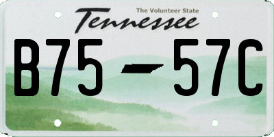 TN license plate B7557C