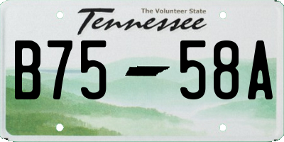 TN license plate B7558A