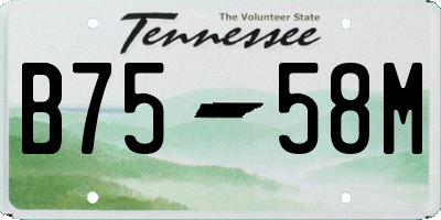 TN license plate B7558M