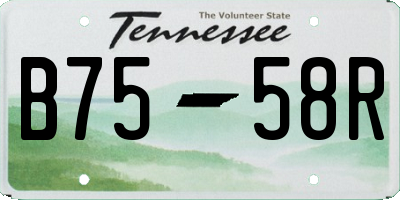 TN license plate B7558R