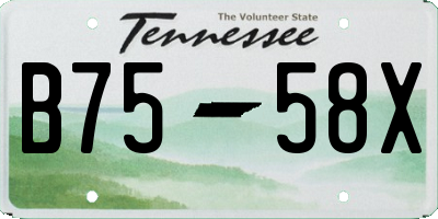 TN license plate B7558X