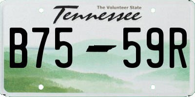 TN license plate B7559R