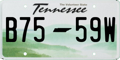 TN license plate B7559W