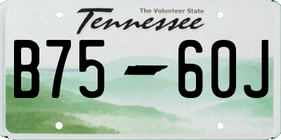 TN license plate B7560J
