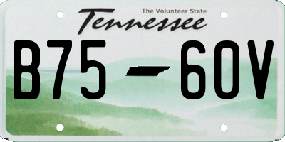 TN license plate B7560V