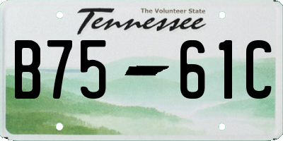 TN license plate B7561C