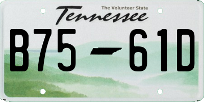 TN license plate B7561D
