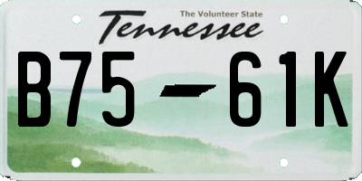 TN license plate B7561K