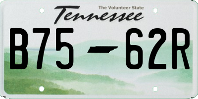 TN license plate B7562R