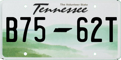 TN license plate B7562T
