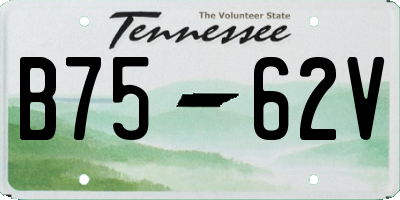TN license plate B7562V