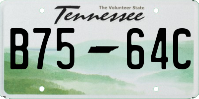 TN license plate B7564C