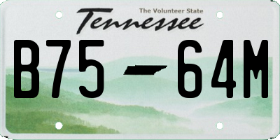 TN license plate B7564M