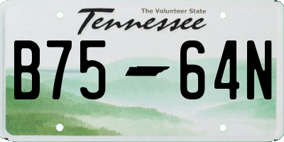 TN license plate B7564N
