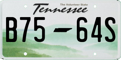 TN license plate B7564S