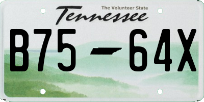TN license plate B7564X