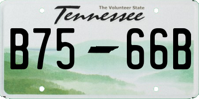 TN license plate B7566B