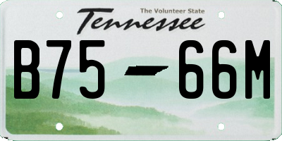 TN license plate B7566M