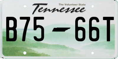 TN license plate B7566T