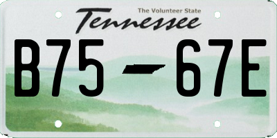 TN license plate B7567E