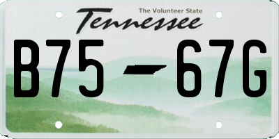 TN license plate B7567G